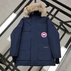 Canada Goose Dark Blue Parka with Fur Trim
